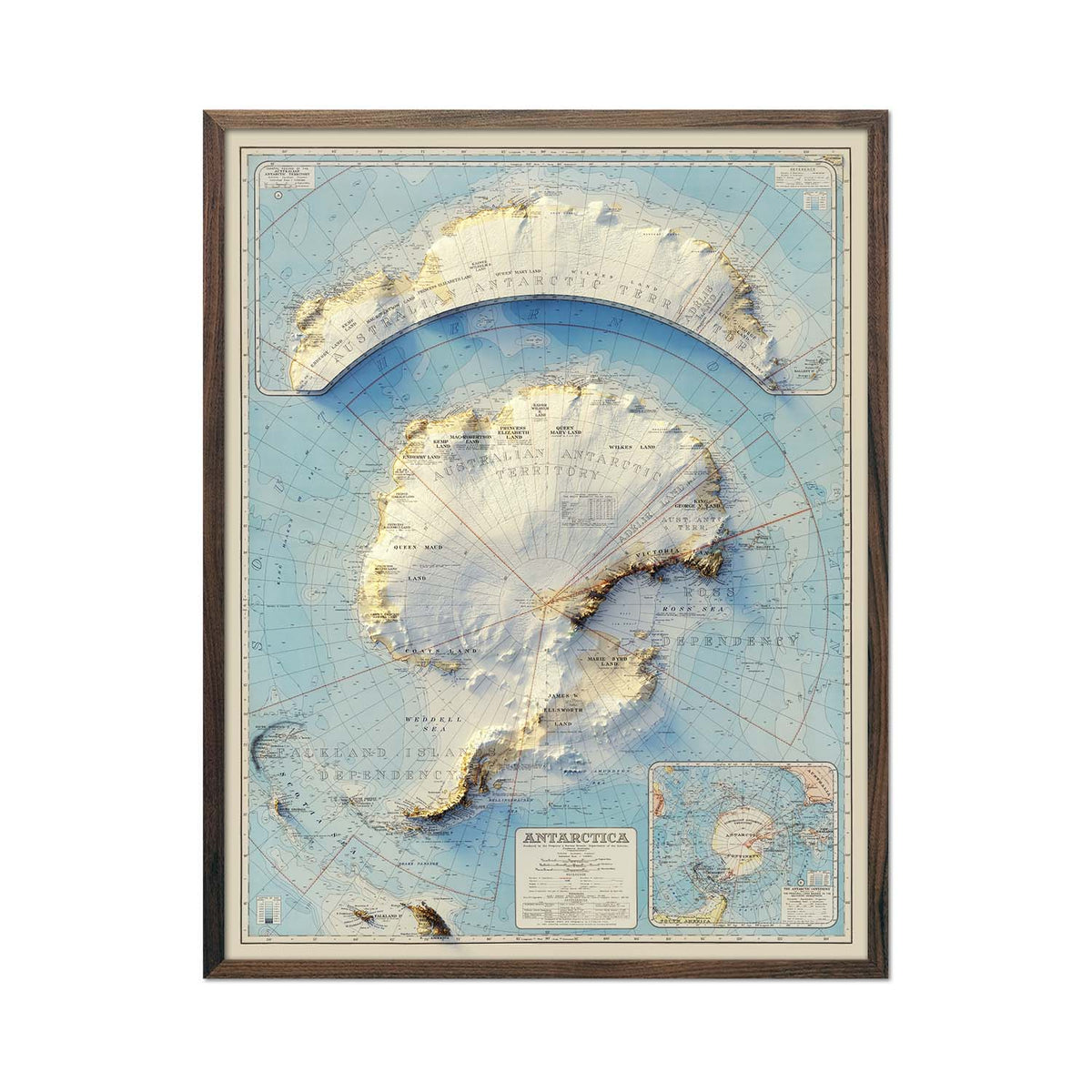Antarctica Map Posters & Art - Antarctica Wall Maps - Muir Way