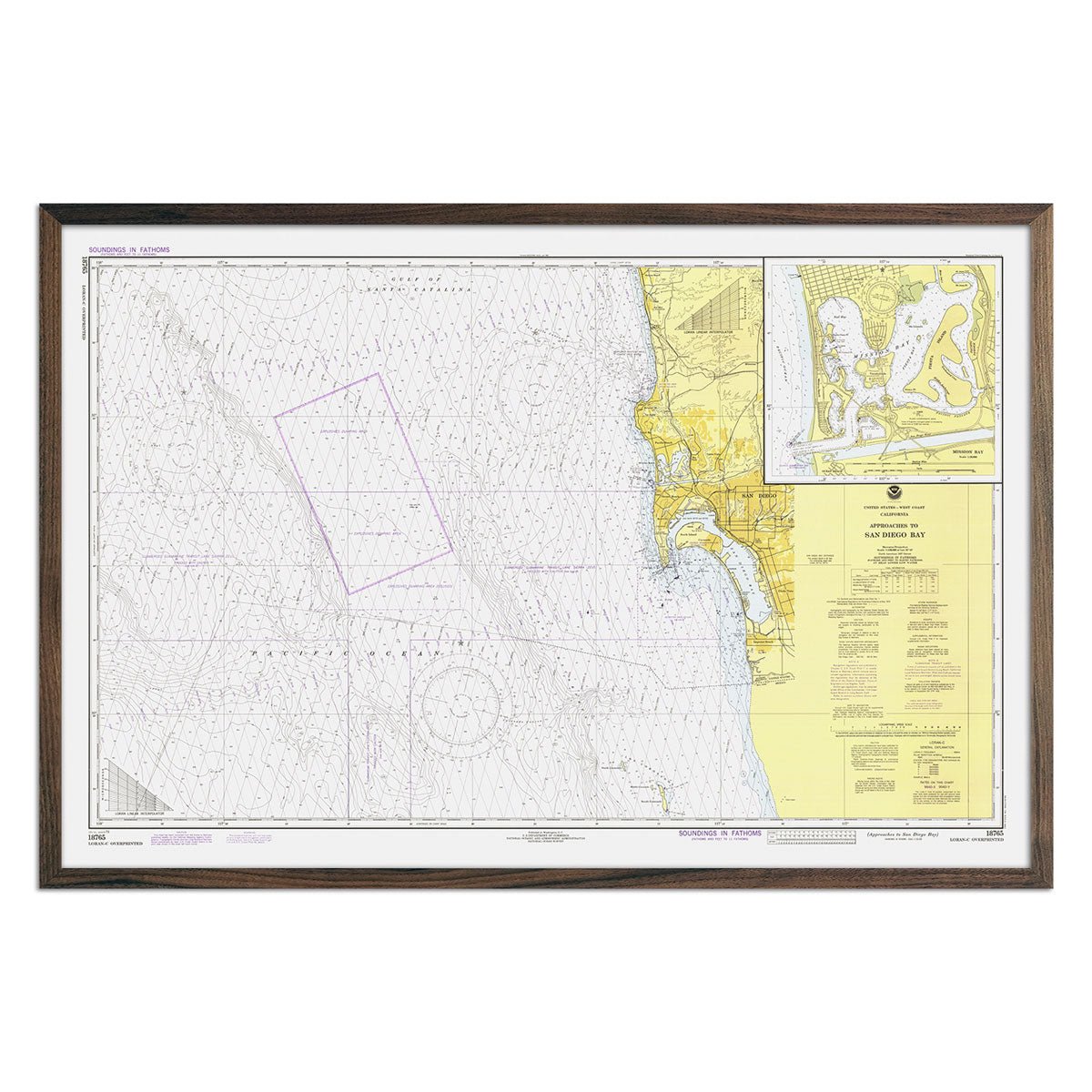 San Diego Bay Approaches Nautical Chart 1979 - Muir Way - Vintage Map