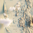 Acadia, Bar Harbor 1904 Shaded Relief Map - Muir Way - Vintage Relief