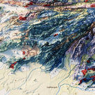 Afghanistan 1969 Shaded Relief Map - Muir Way - Vintage Relief