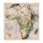 Africa 1885 Shaded Relief Map - Muir Way - Vintage Relief