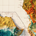 Africa Continent 1923 Shaded Relief Map - Muir Way - Vintage Relief