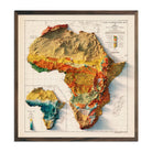 Africa Continent 1923 Shaded Relief Map - Muir Way - Vintage Relief