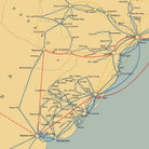 Air Lines in South America with Avianca Routes 1943 - Muir Way - Vintage Map