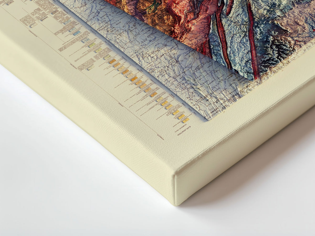 Alabama Geological 1926 Shaded Relief Map – XL Canvas - Muir Way - XL Canvas