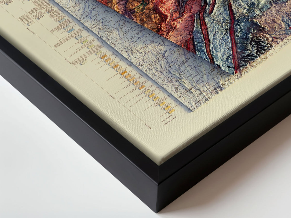 Alabama Geological 1926 Shaded Relief Map – XL Canvas - Muir Way - XL Canvas