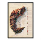 Alpi Occidentali 1908 Shaded Relief Map - Muir Way - Vintage Relief