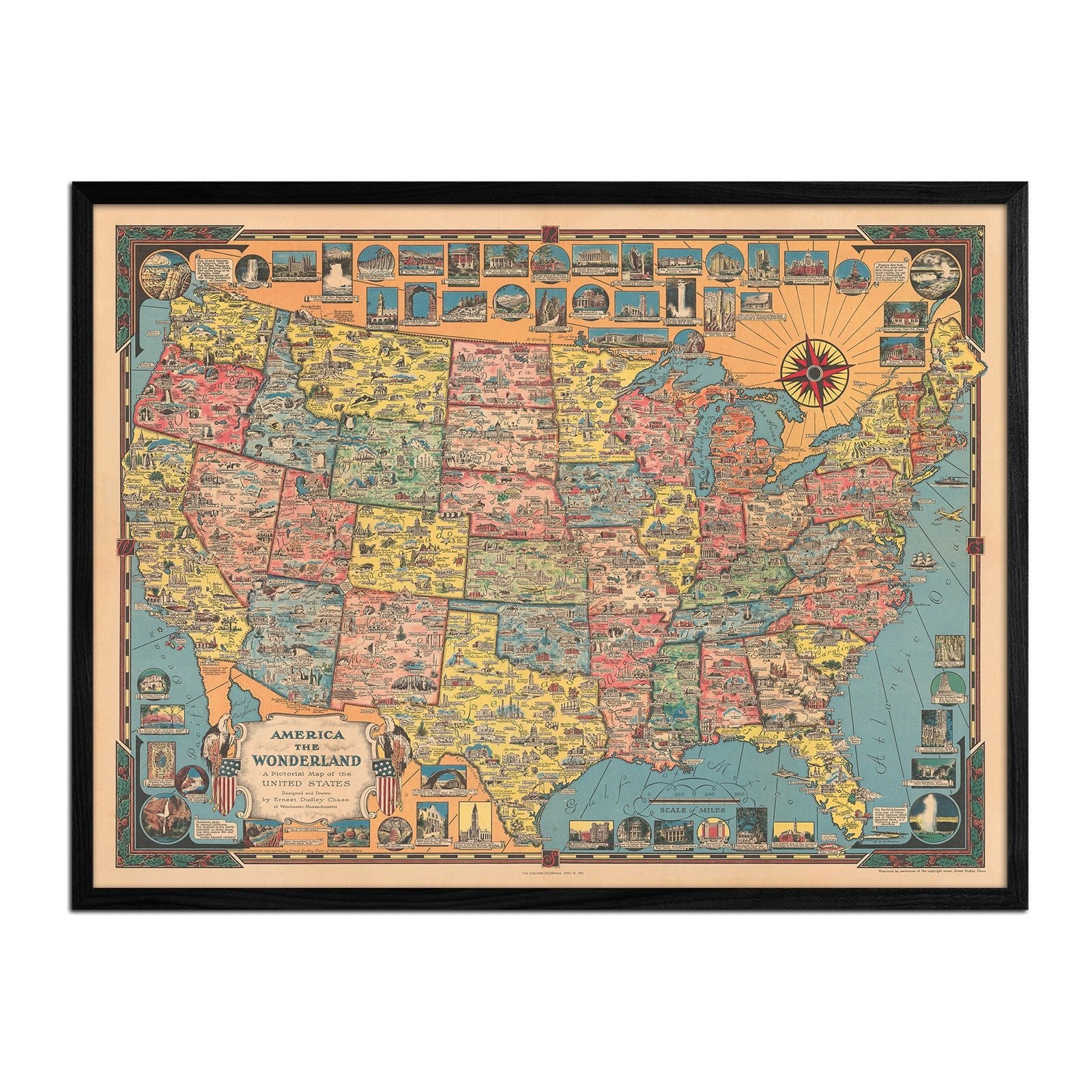 America the Wonderland - Muir Way - Vintage Map