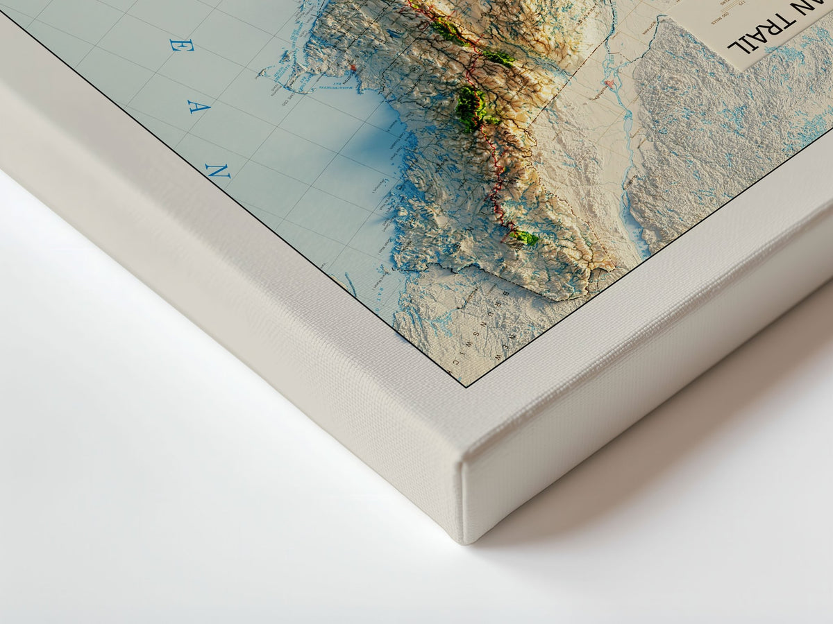 Appalachian Trail 1981 Shaded Relief Map – XL Canvas - Muir Way - XL Canvas