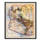 Arizona 1903 Shaded Relief Map - Muir Way - Vintage Relief