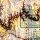 Arizona 1903 Shaded Relief Map - Muir Way - Vintage Relief