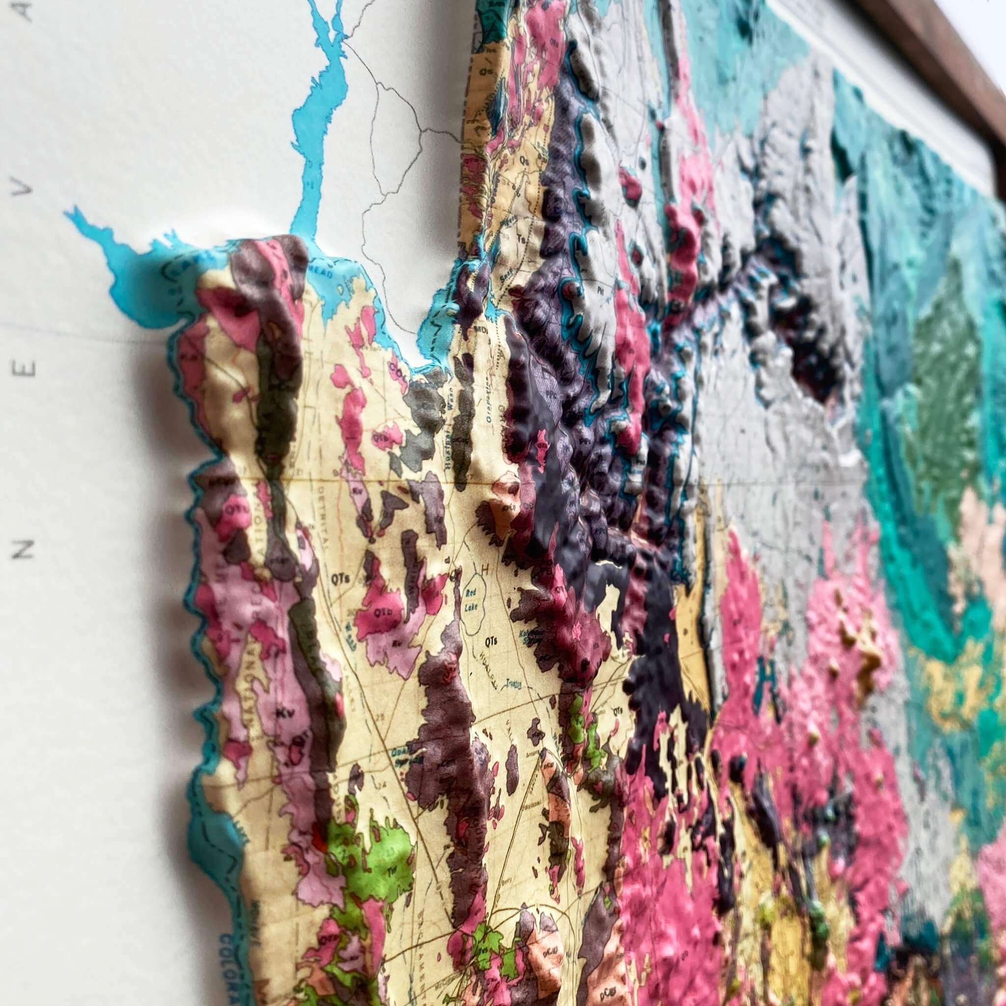 Arizona 1969 3D Raised Relief Map - Muir Way - 3D