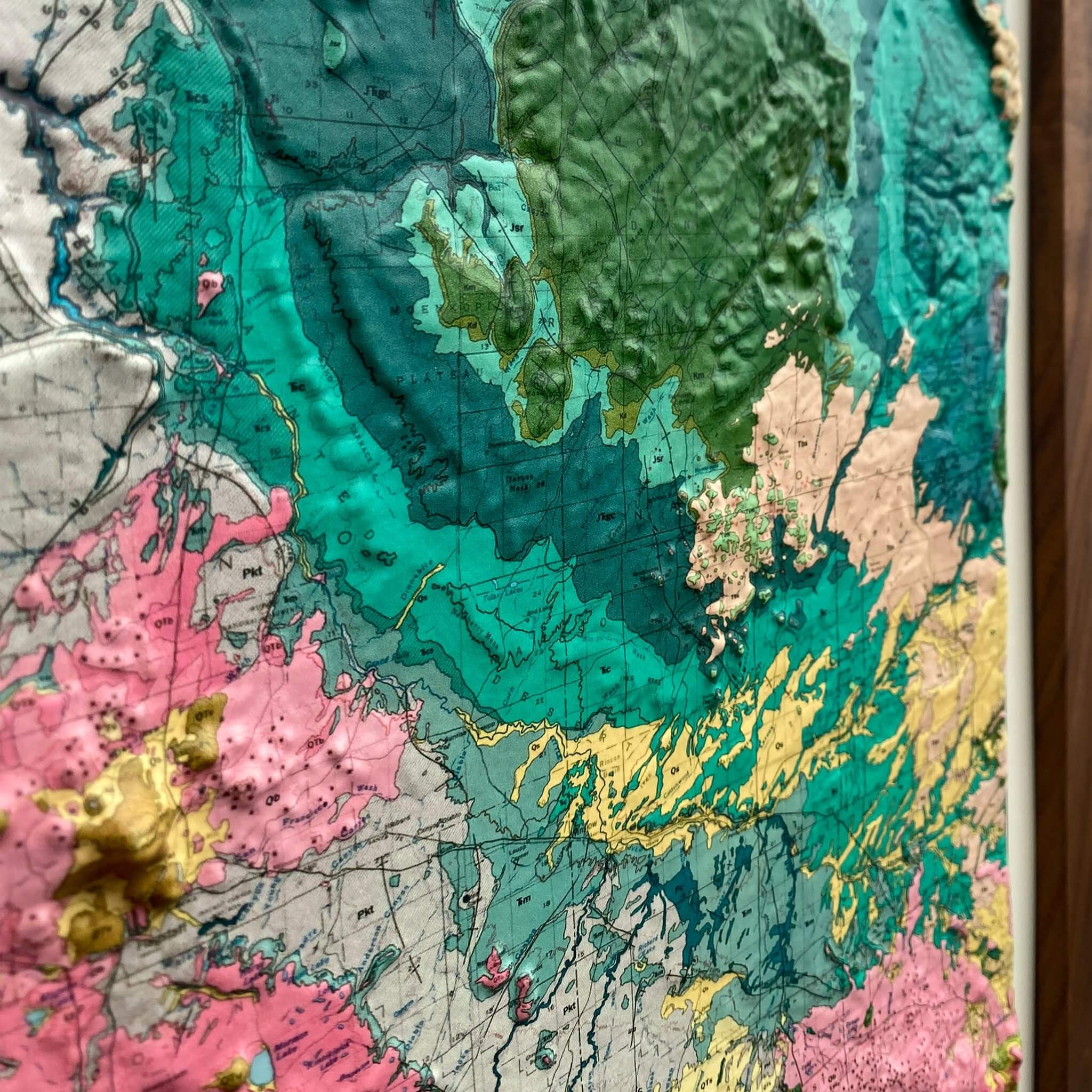 Arizona 1969 3D Raised Relief Map - Muir Way - 3D