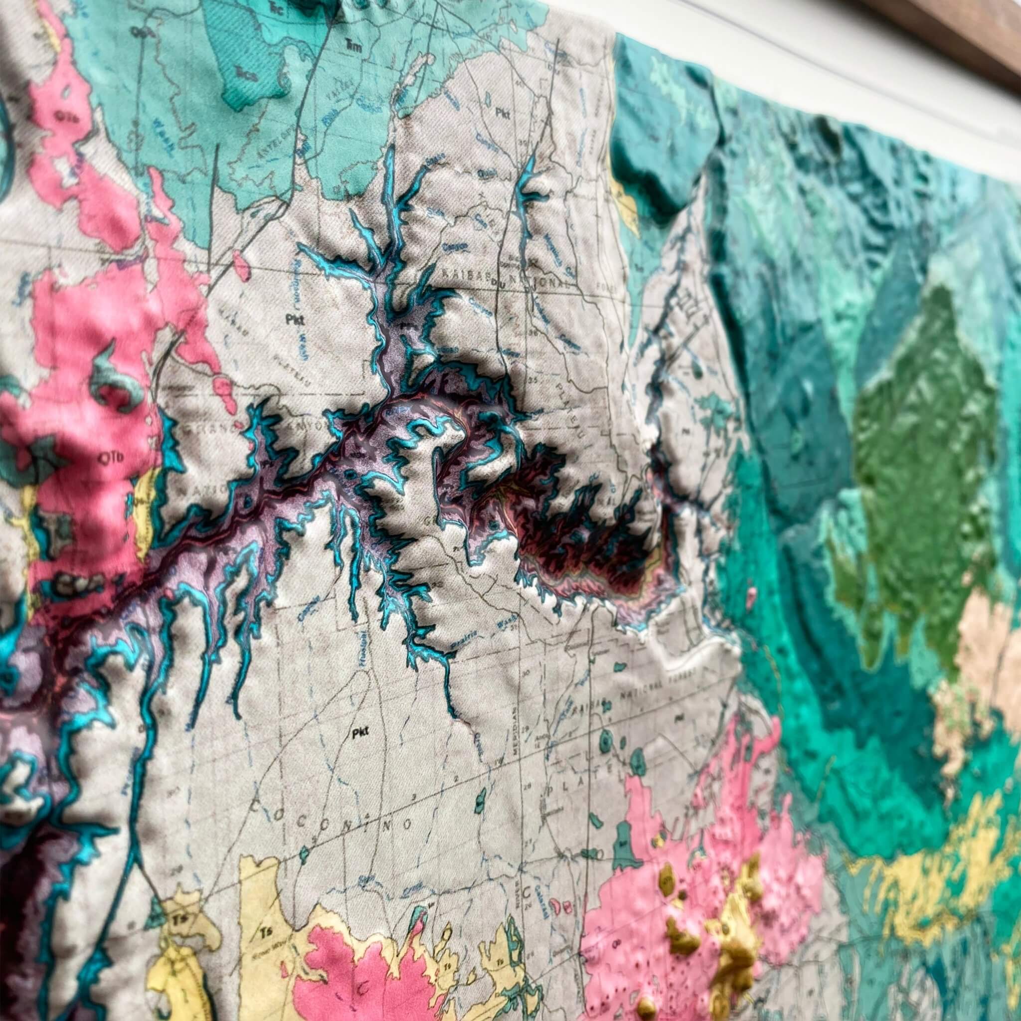 Arizona 1969 3D Raised Relief Map - Muir Way - 3D