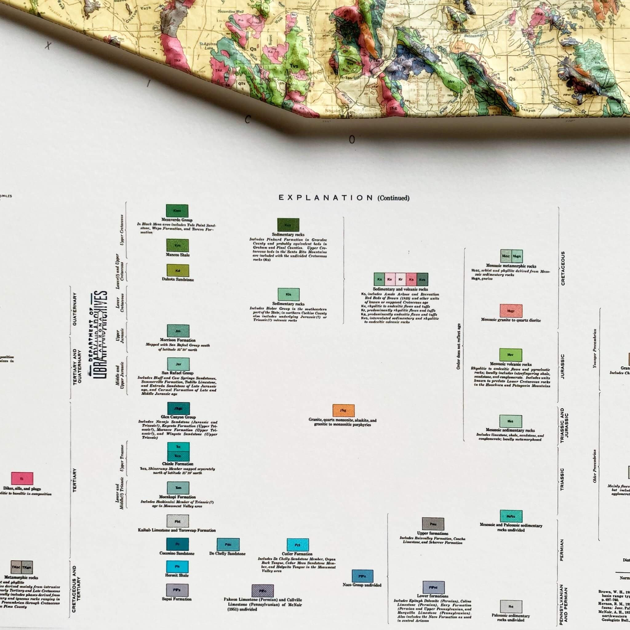 Arizona 1969 3D Raised Relief Map - Muir Way - 3D