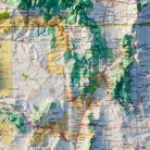 Arizona and New Mexico 1970 Shaded Relief Map - Muir Way - Vintage Relief