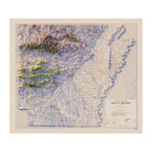 Arkansas 1990 Shaded Relief Map - Muir Way - Vintage Relief