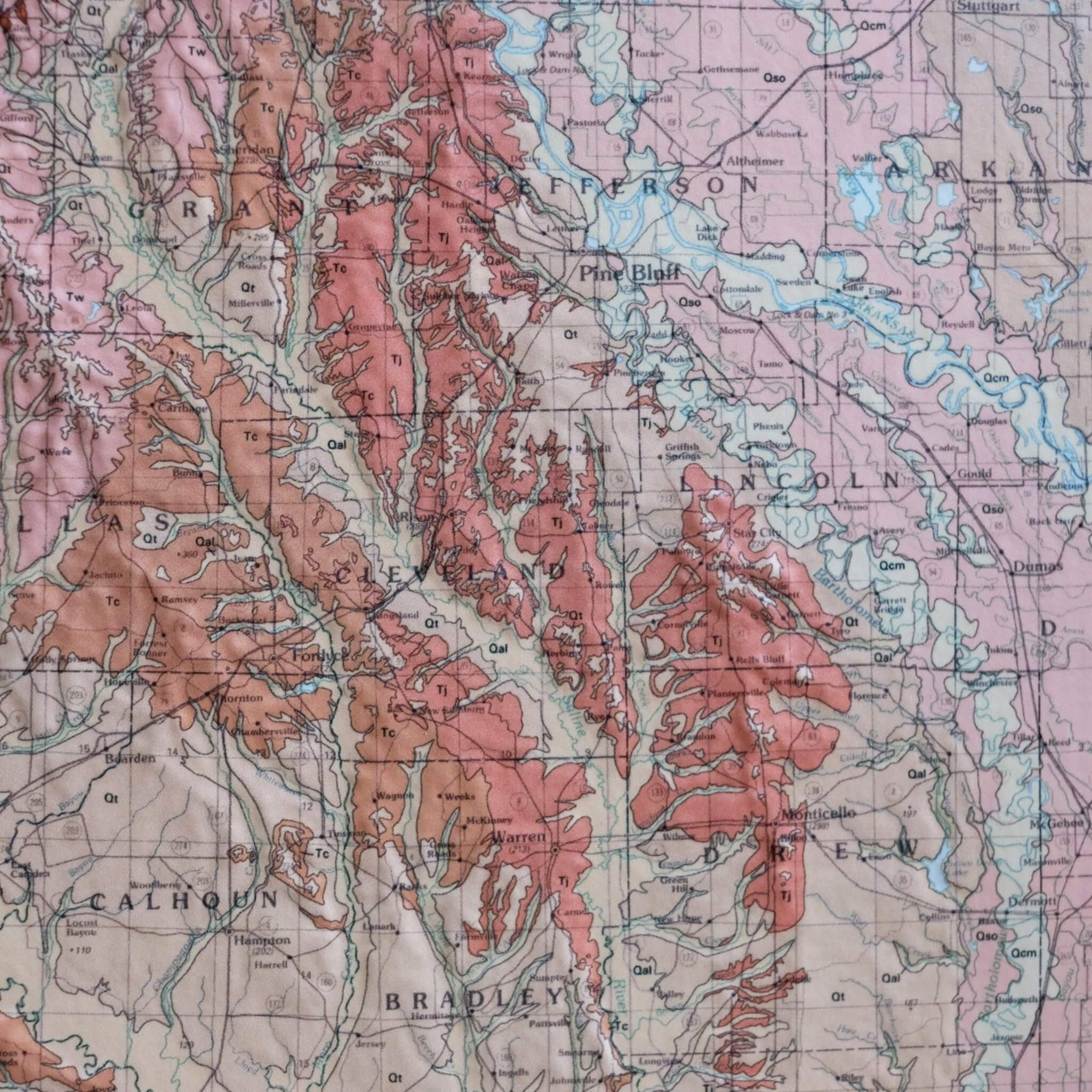 Arkansas 1993 3D Raised Relief Map - Muir Way - 3D