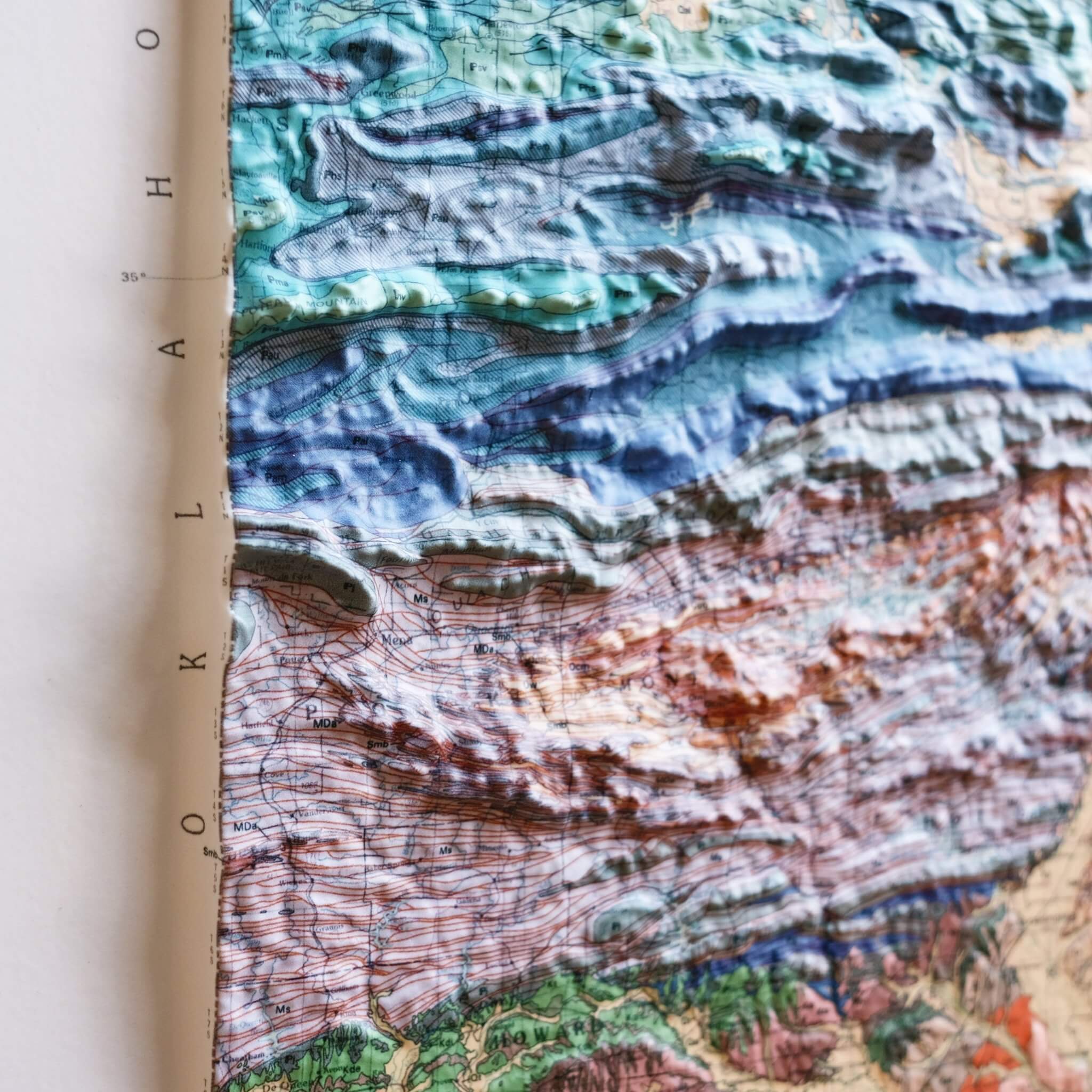 Arkansas 1993 3D Raised Relief Map - Muir Way - 3D