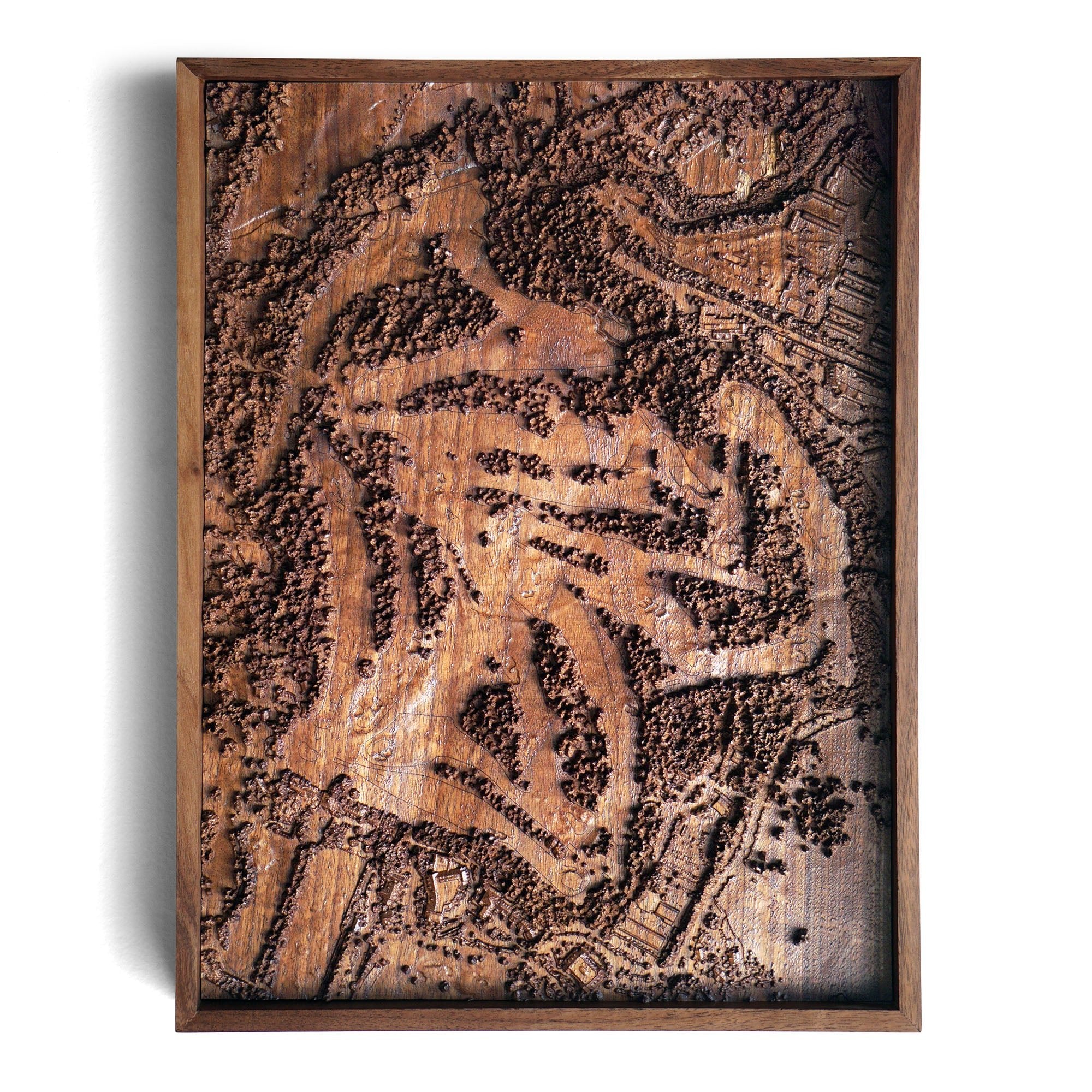 Augusta National, Georgia – 3D Wood - Carved Map - Muir Way - Custom
