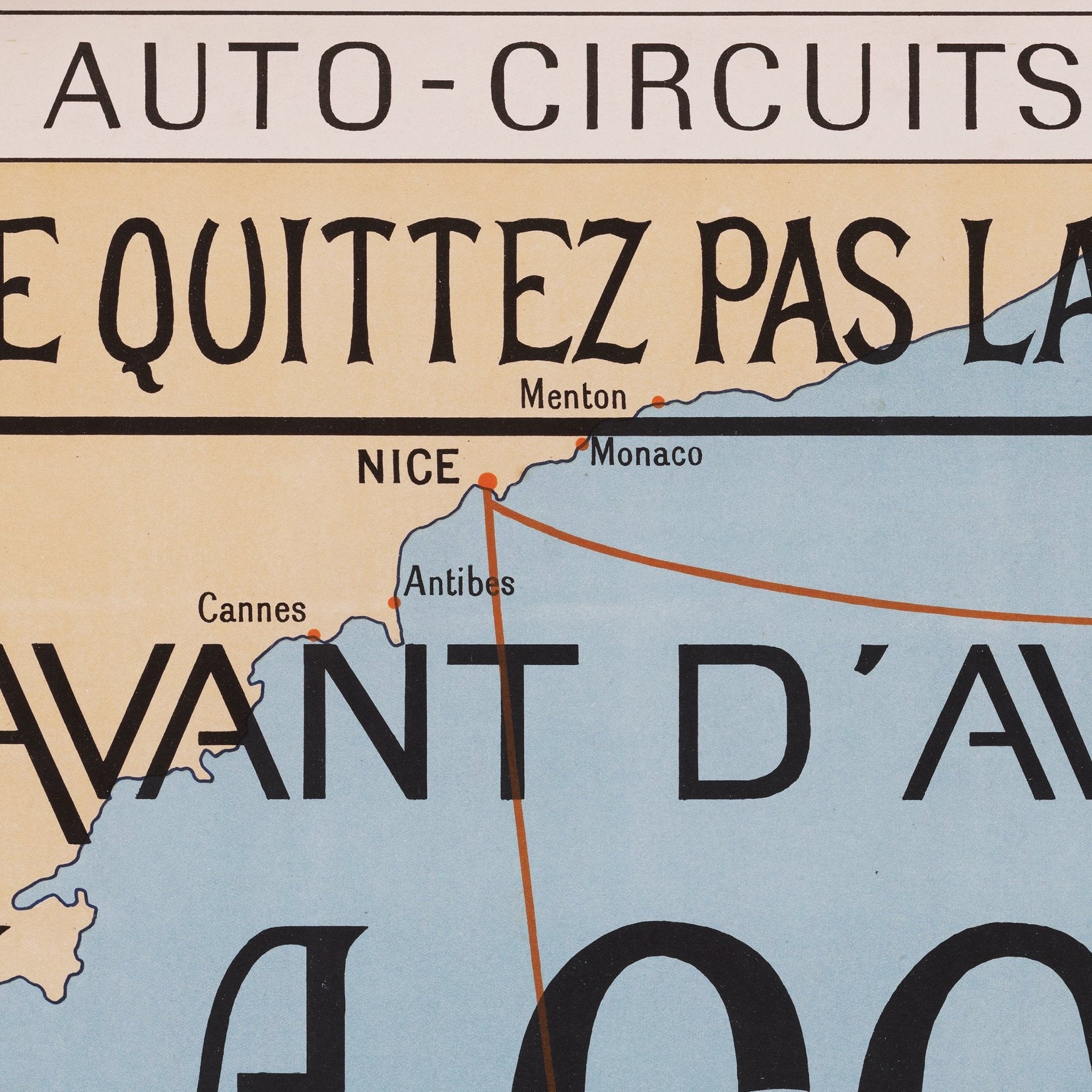 Auto - Circuits de la Corse 1922 Shaded Relief Map - Muir Way - Vintage Relief