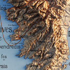 Auto - Circuits de la Corse 1922 Shaded Relief Map - Muir Way - Vintage Relief