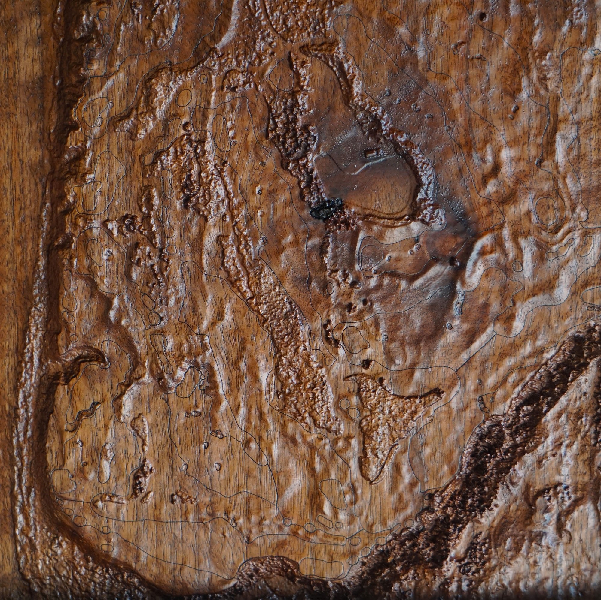 Bandon Dunes, Oregon – 3D Wood - Carved Map - Muir Way - Custom