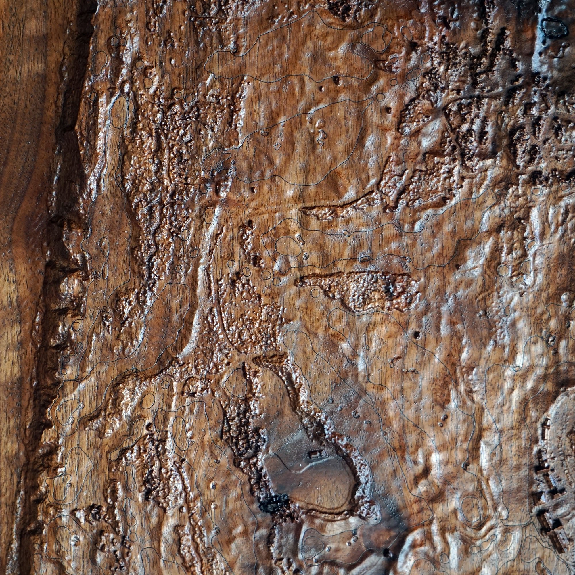 Bandon Dunes, Oregon – 3D Wood - Carved Map - Muir Way - Custom