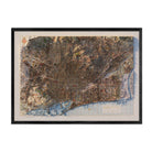Barcelona 1958 Shaded Relief Map - Muir Way - Vintage Relief
