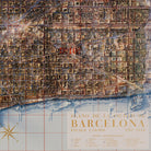 Barcelona 1958 Shaded Relief Map - Muir Way - Vintage Relief