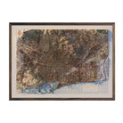 Barcelona 1958 Shaded Relief Map - Muir Way - Vintage Relief