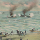 Battle between the Monitor and Merrimac - Muir Way - Vintage Map