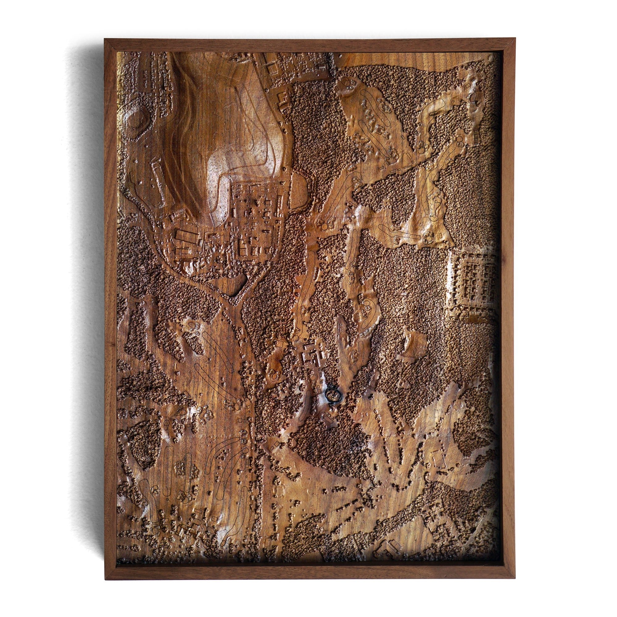Bethpage Black, NY – 3D Wood - Carved Map - Muir Way - Custom