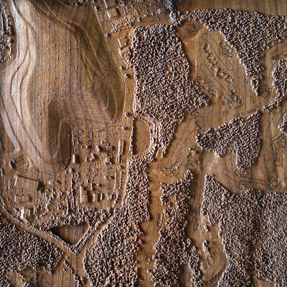 Bethpage Black, NY – 3D Wood - Carved Map - Muir Way - Custom