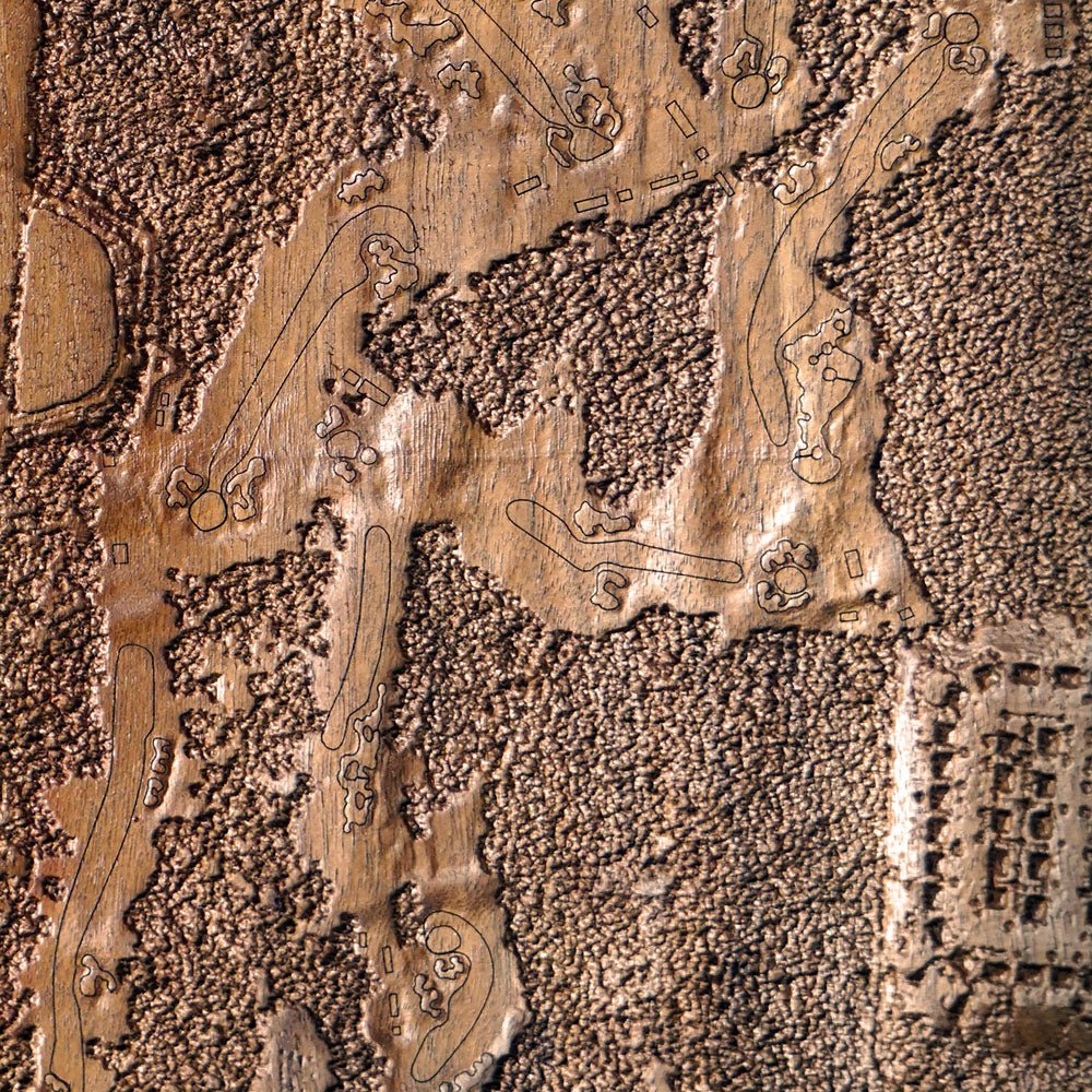 Bethpage Black, NY – 3D Wood - Carved Map - Muir Way - Custom