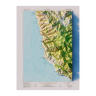 Big Sur 1956 Shaded Relief Map - Muir Way - Vintage Relief