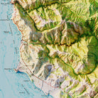 Big Sur 1956 Shaded Relief Map - Muir Way - Vintage Relief