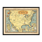 Booklovers Map of America - Muir Way - Vintage Map