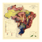 Brazil 1960 Shaded Relief Map - Muir Way - Vintage Relief