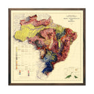 Brazil 1960 Shaded Relief Map - Muir Way - Vintage Relief
