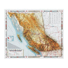British Columbia 1948 Shaded Relief Map - Muir Way - Vintage Relief
