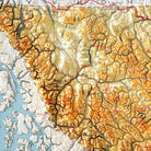 British Columbia 1948 Shaded Relief Map - Muir Way - Vintage Relief