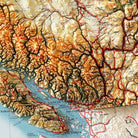 British Columbia 1948 Shaded Relief Map - Muir Way - Vintage Relief