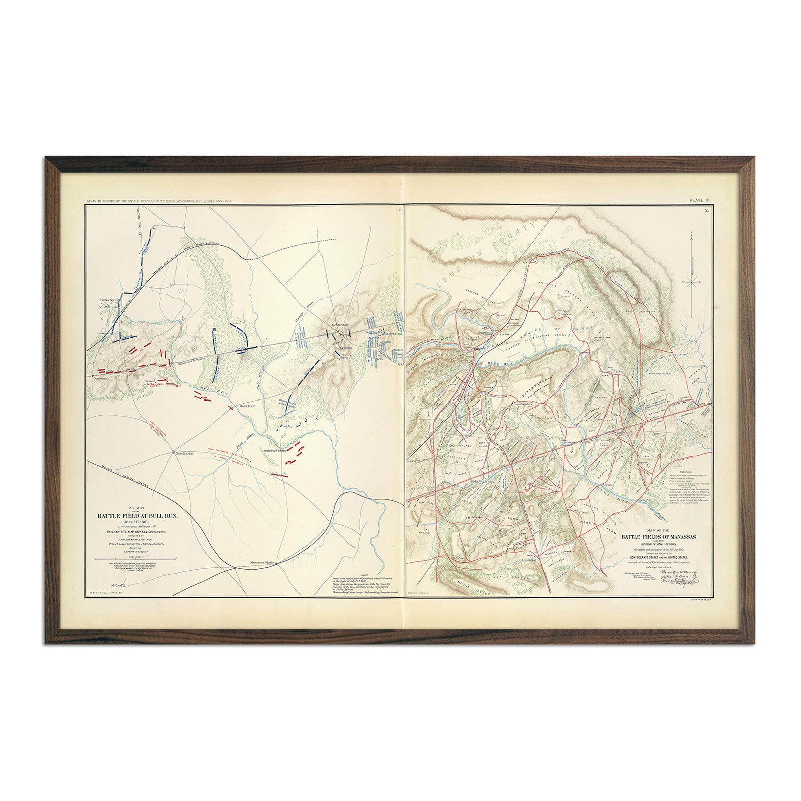Bull Run and Manassas - Muir Way - Vintage Map