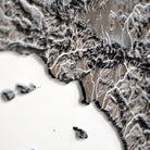 California Hydrological - 3D Raised Relief Map - Muir Way - 3D