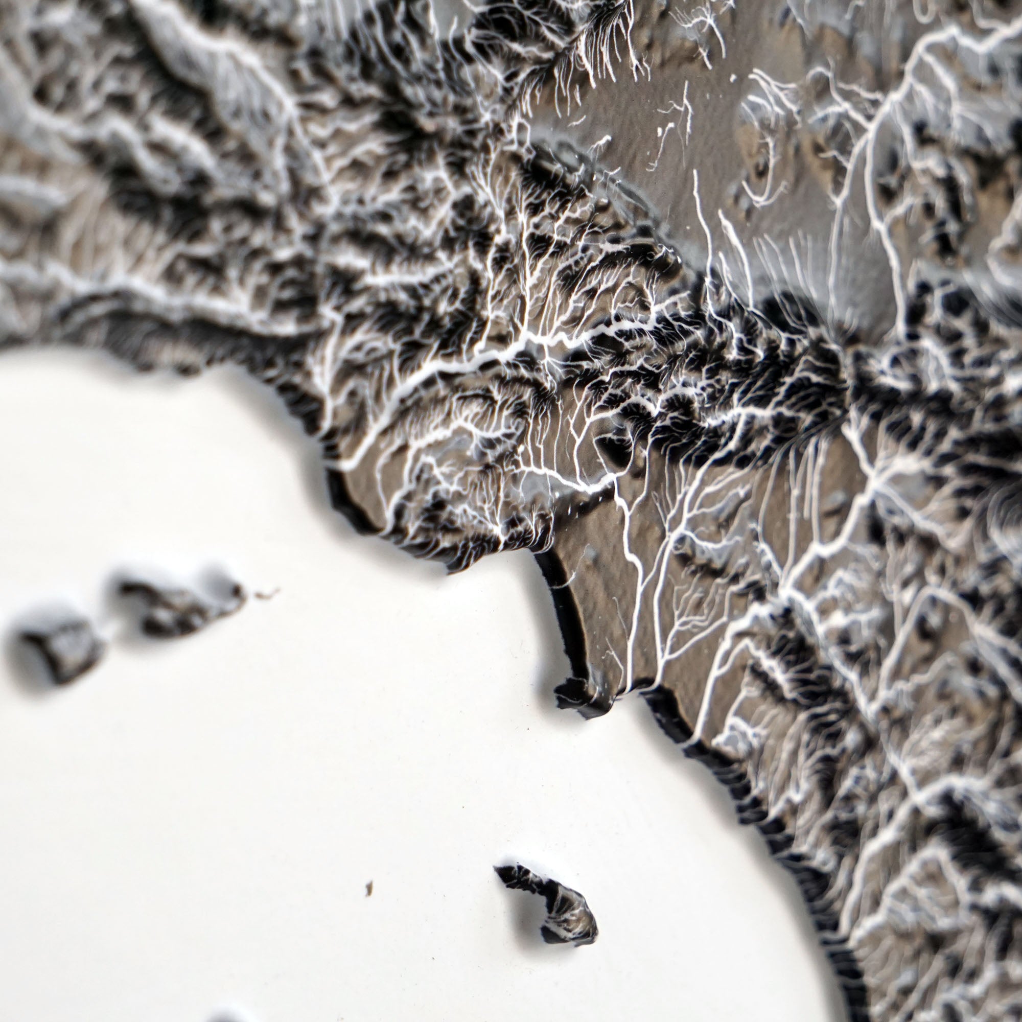 California Hydrological - 3D Raised Relief Map - Muir Way - 3D