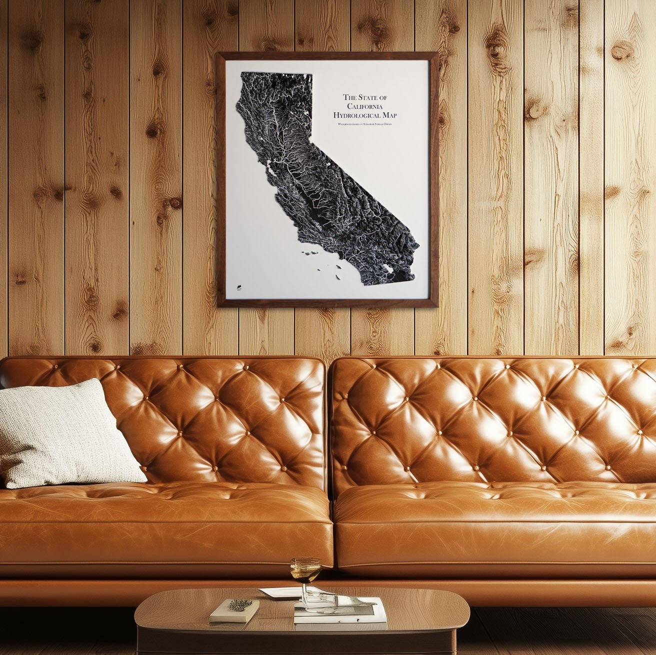 California Hydrological - 3D Raised Relief Map - Muir Way - 3D