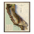 California 1944 Shaded Relief Map - Muir Way - Vintage Relief