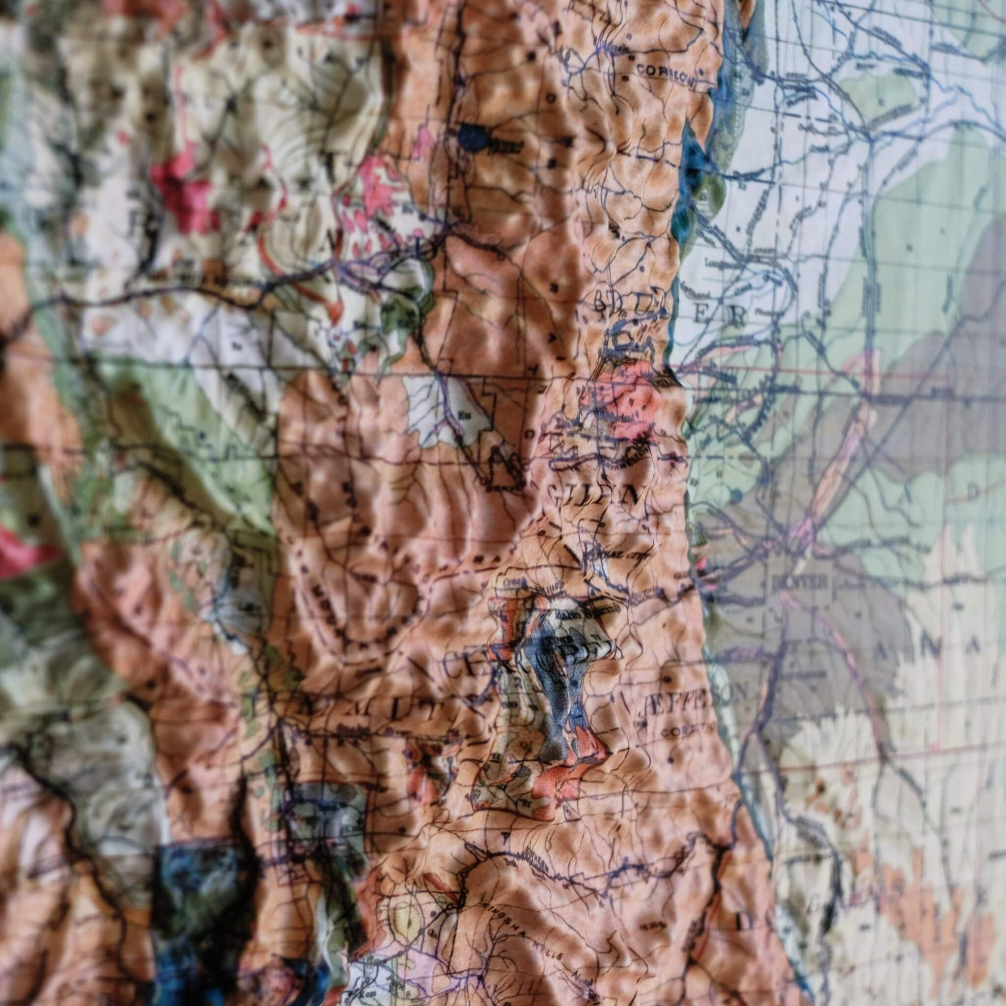 Colorado 1913 3D Raised Relief Map - Muir Way - 3D