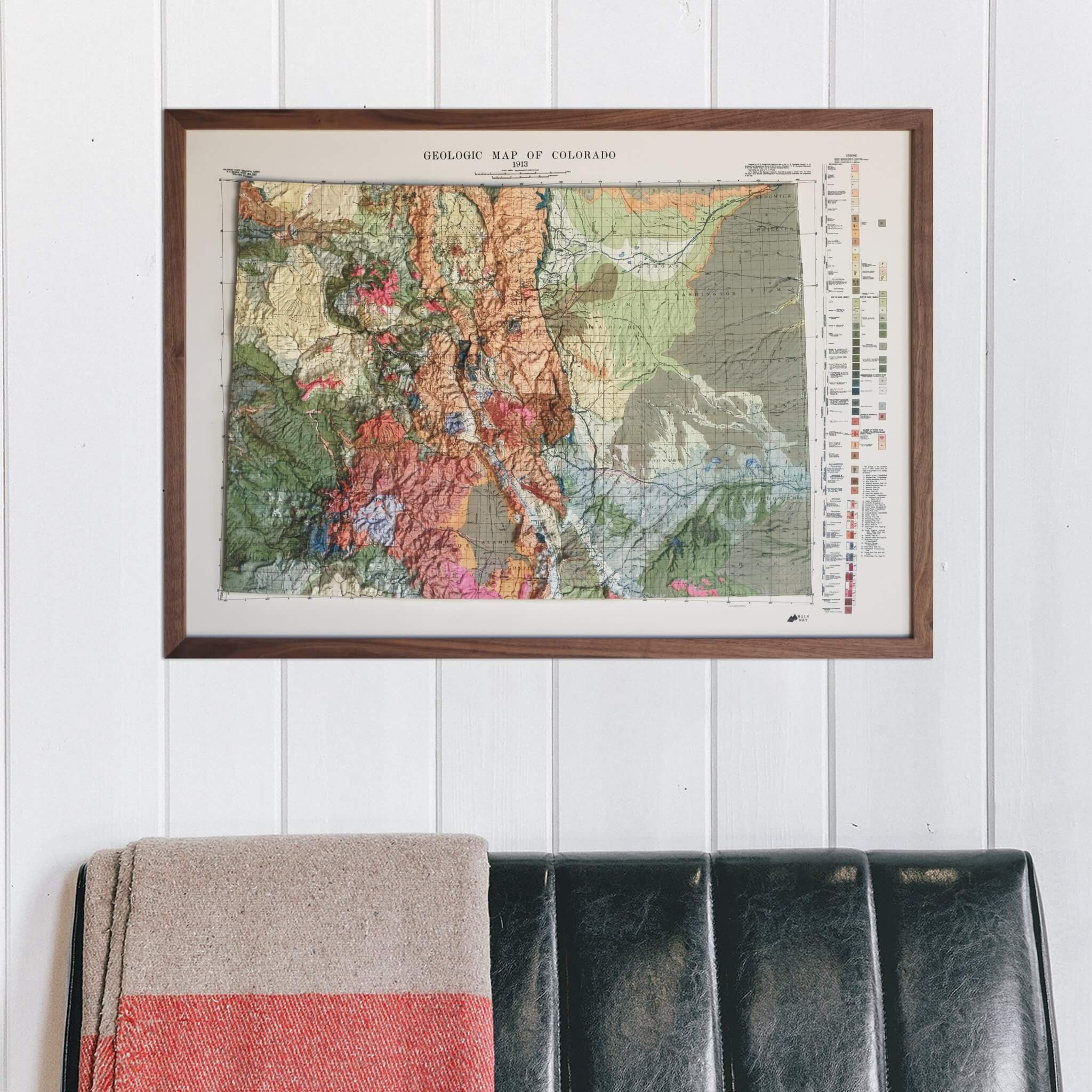 Colorado 1913 3D Raised Relief Map - Muir Way - 3D